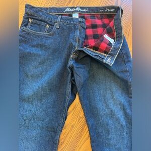 Eddie Bauer Men’s Flex Flannel Lined Jeans - Size: 36x32